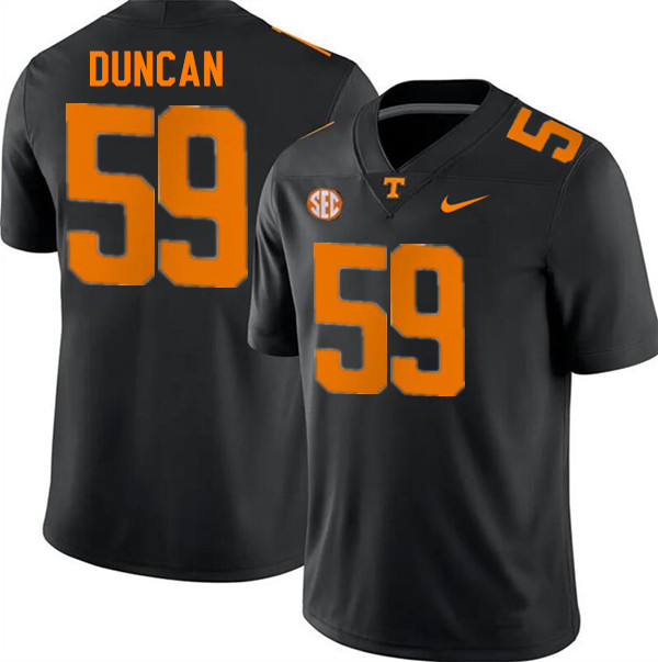 Men #59 Cody Duncan Tennessee Volunteers College Football Jerseys Stitched-Black